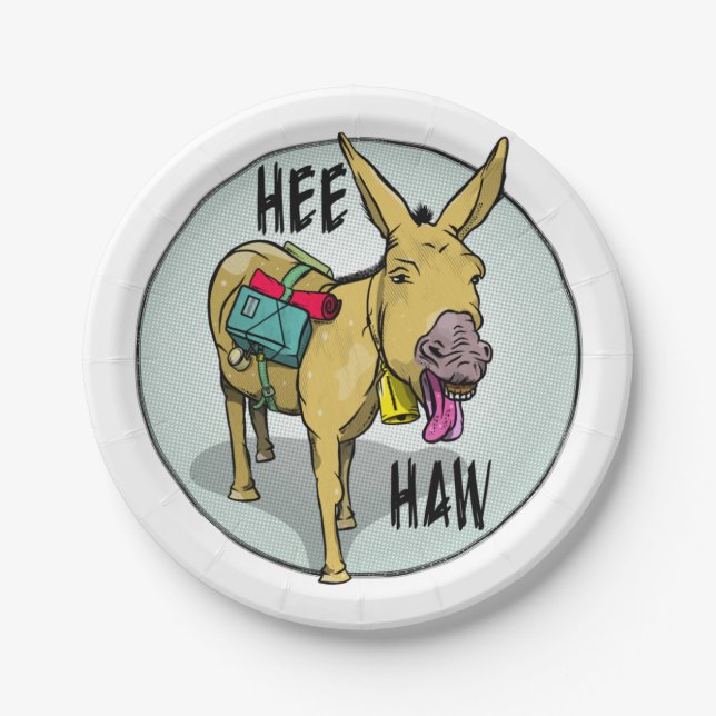 Donkey  HEE HAW Paper Plate (Front)