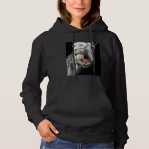 Donkey Horse Face Showing Off Cute and Face Anima Hoodie