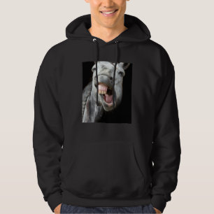 Donkey Horse Face Showing Off Cute and  Face Anima Hoodie