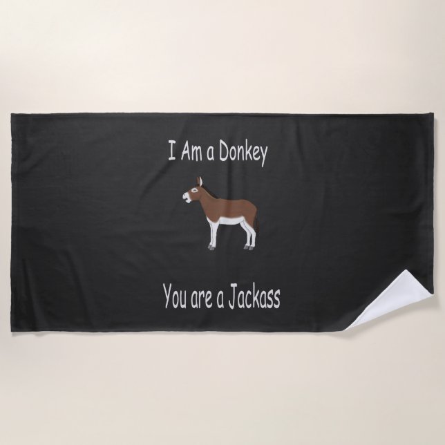 Donkey Humour Beach Towel (Front)