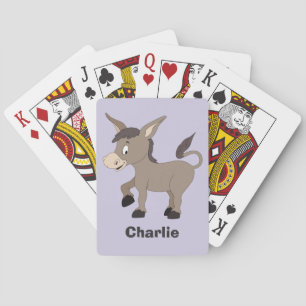 Donkey illustration custom name playing cards