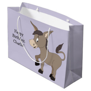 Donkey illustration custom text gift bag