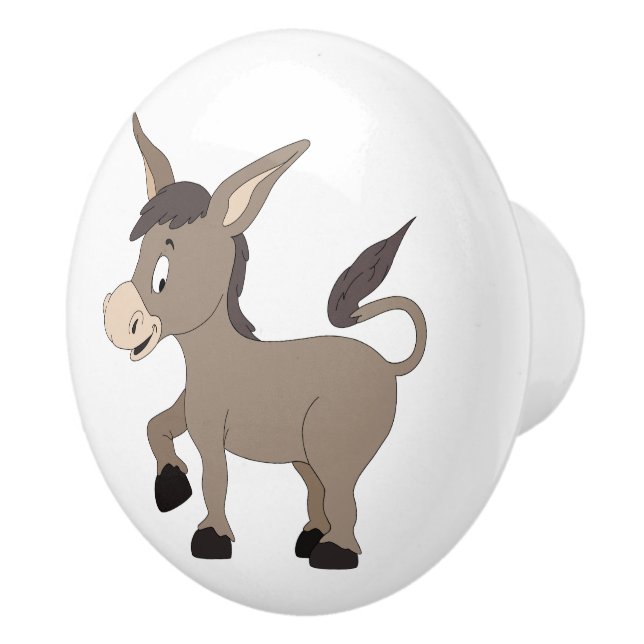 Donkey illustration kids' room ceramic knob (Right)