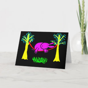 donkey in hammock card