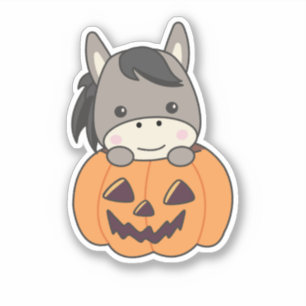 Donkey In Pumpkin Sweet Donkey Happy Halloween Sti