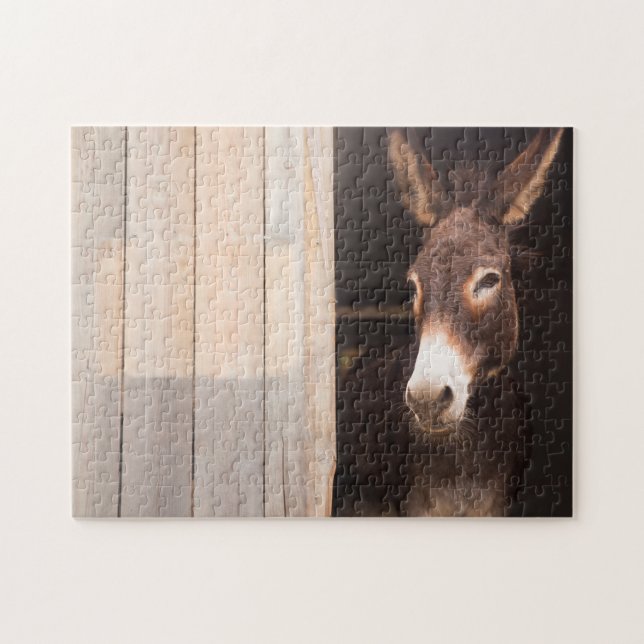 Donkey In Stable | Farm Animals Jigsaw Puzzle (Horizontal)