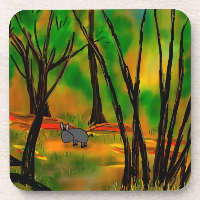 donkey in trees coaster (Front)