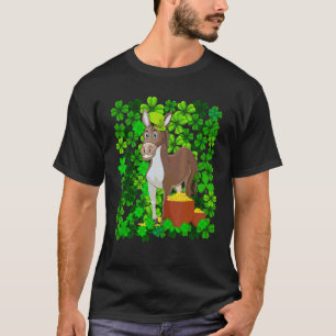 Donkey Leprechaun Hat Shamrock Lucky St Patricks D T-Shirt