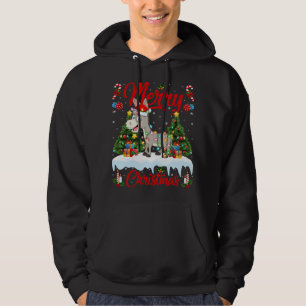 Donkey Lights Xmas Tree Funny Santa Donkey Christm Hoodie