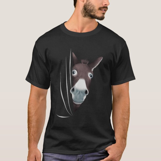 Donkey Looking From Inside Clothes Outfit Gift Don T-Shirt (Front)