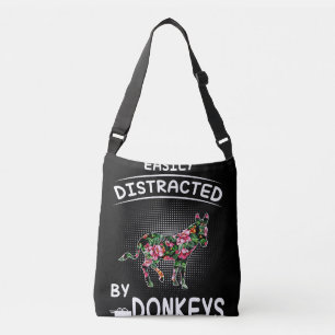 Donkey Lover Gift Easily Distracted By Donkeys Crossbody Bag