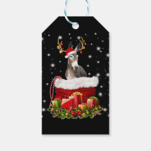 Donkey Lover Gift Happy Donkey Merry Christmas Tags