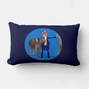 Donkey Lover Uncle Sam Lumbar Cushion