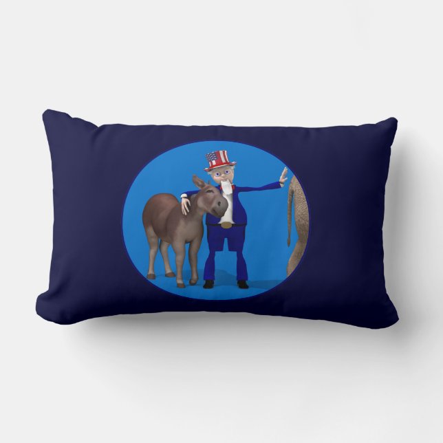 Donkey Lover Uncle Sam Lumbar Cushion (Front)