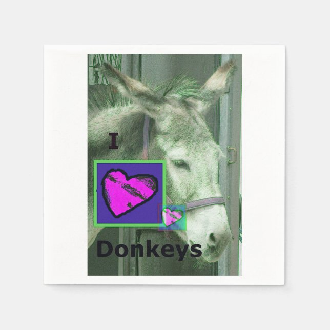 Donkey Lovers Paper Napkins (Front)