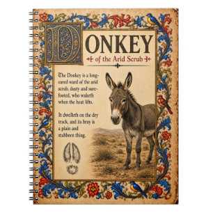Donkey, Mediaeval Bestiary Art Notebook
