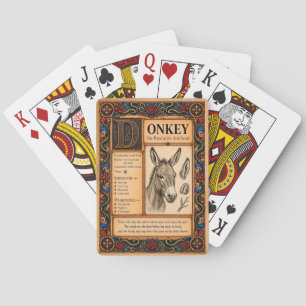 Donkey, Mediaeval Bestiary Art Playing Cards