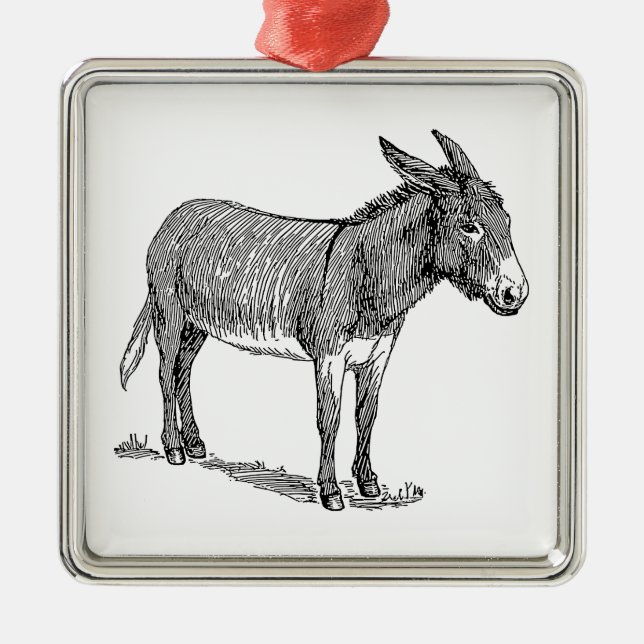 Donkey Metal Tree Decoration (Front)