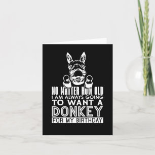 Donkey No How Old I Am Animals Donkey Lover Sticke Card