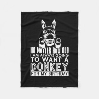 Donkey No How Old I Am Animals Donkey Lover Sticke Fleece Blanket