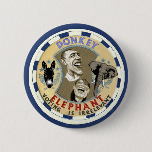 Donkey or Elephant 6 Cm Round Badge
