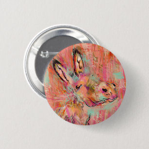 donkey painting 6 cm round badge