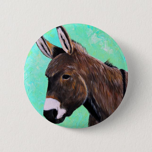 Donkey Painting 6 Cm Round Badge (Front)