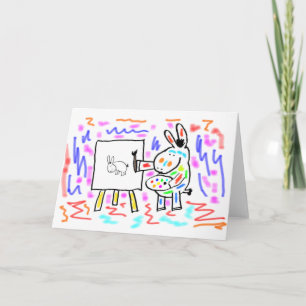 donkey painting card
