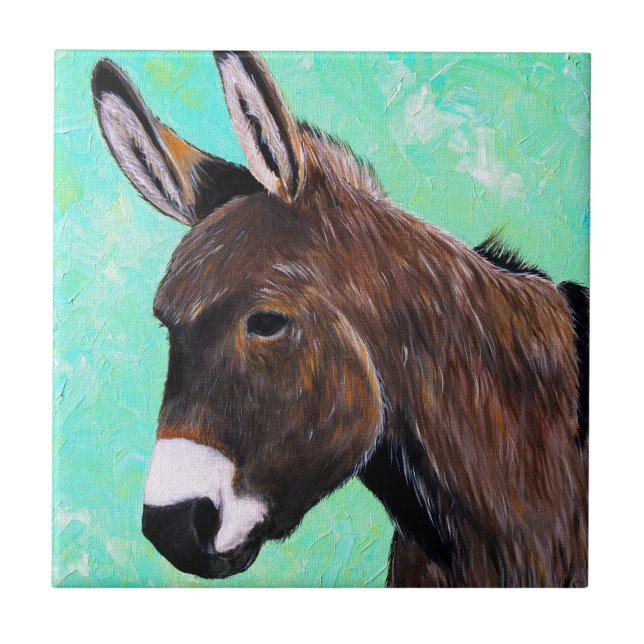 Donkey Painting Ceramic Tile (Front)
