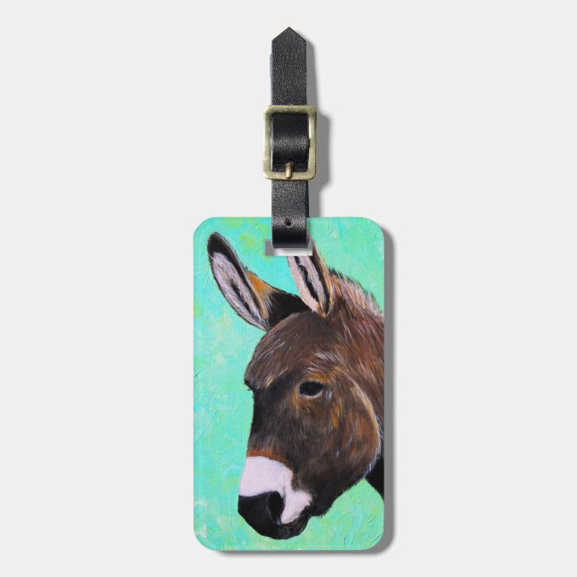 Donkey Painting Luggage Tag (Front Vertical)