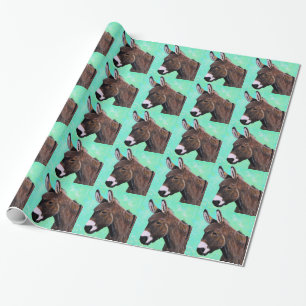 Donkey Painting Wrapping Paper