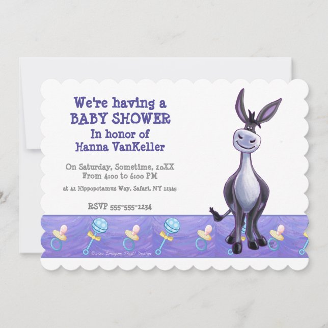 Donkey Party Centre Invitation (Front)