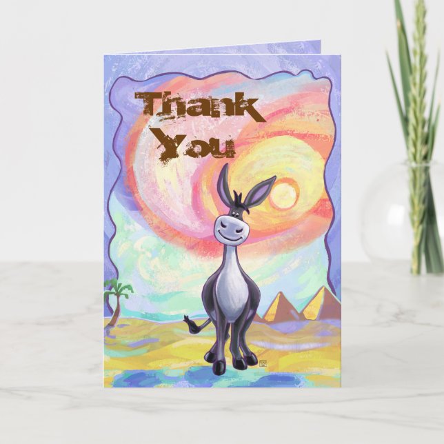 Donkey Party Centre Thank You Card (Front)