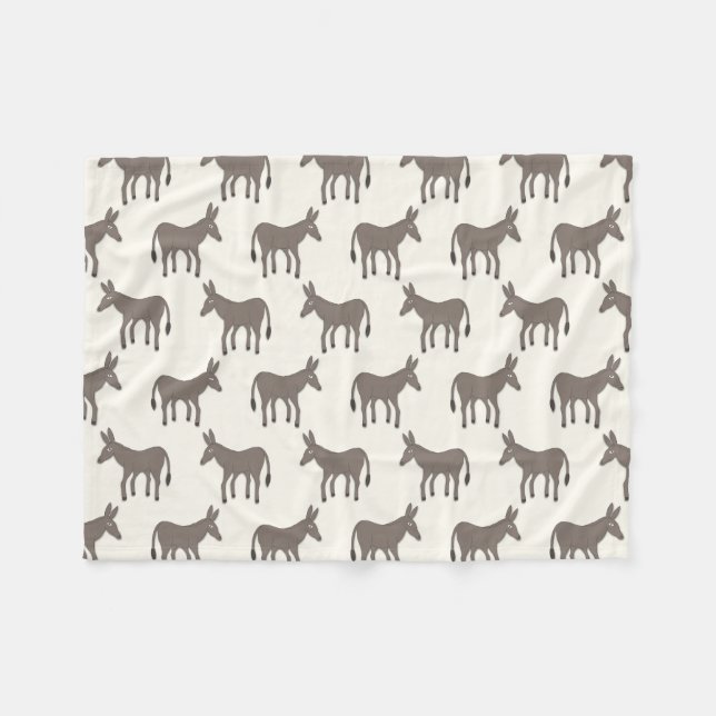 Donkey Pattern Fleece Blanket (Front (Horizontal))