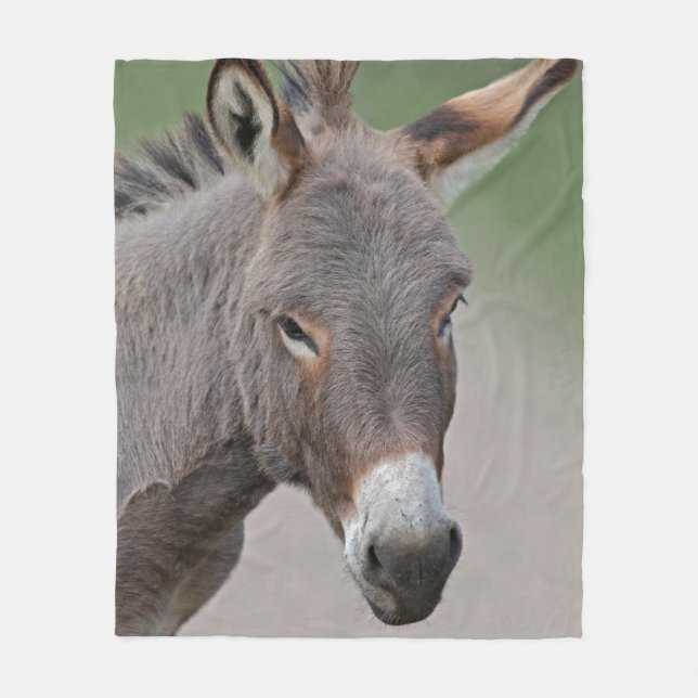 Donkey Portrait Fleece Blanket (Front)