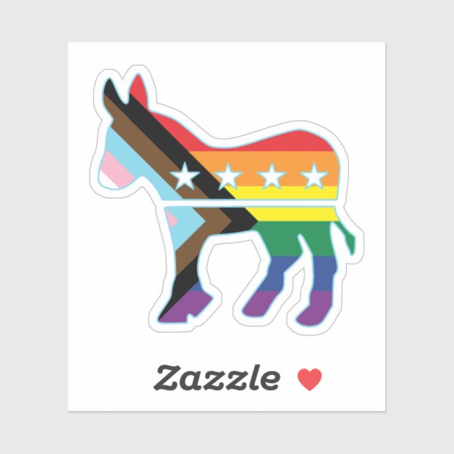 Donkey Progress Pride Flag Democratic (Sheet)