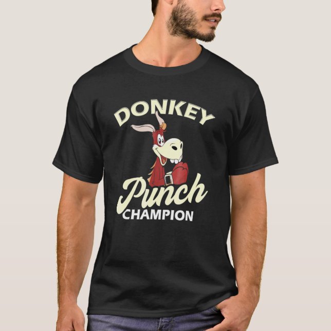 Donkey Punch Champion cool funny kids animal Tee (Front)