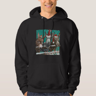 Donkey Santa Hat Donkey Lover Cute Donkey Christma Hoodie