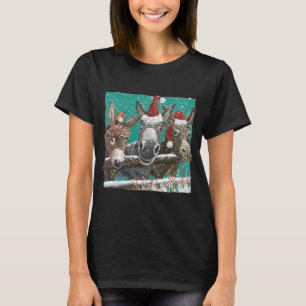 Donkey Santa Hat Donkey Lover Cute Donkey Christma T-Shirt