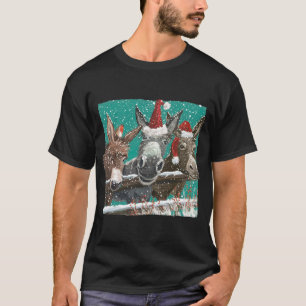 Donkey Santa Hat Donkey Lover Cute Donkey Christma T-Shirt