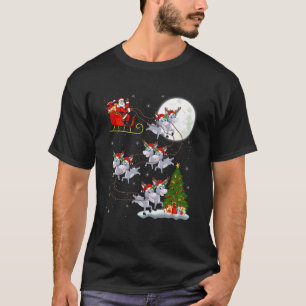 Donkey Santa Sleigh Flying Funny Magical Christmas T-Shirt