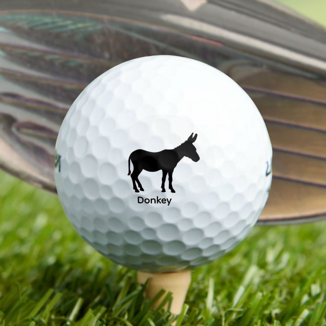 Donkey Silhouette - Black Animal Golf Balls (Creator Uploaded)