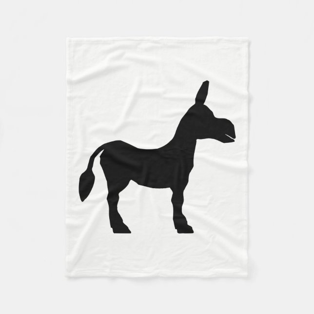 Donkey Silhouette Fleece Blanket (Front)