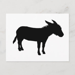 donkey silhouette postcard