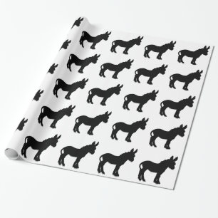donkey silhouette waiting for love wrapping paper