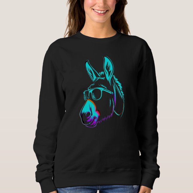 Donkey Stamp 80s Blue Retro Men Women Kids Sweatshirt (Front)