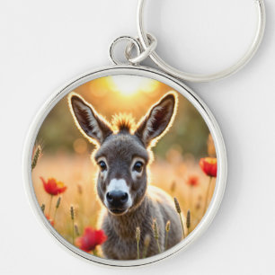 Donkey summer harmony rural landscape art key ring