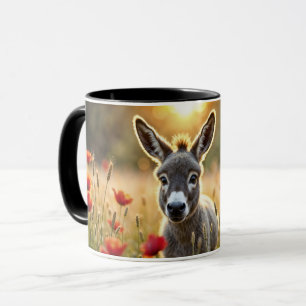 Donkey summer harmony rural landscape art mug