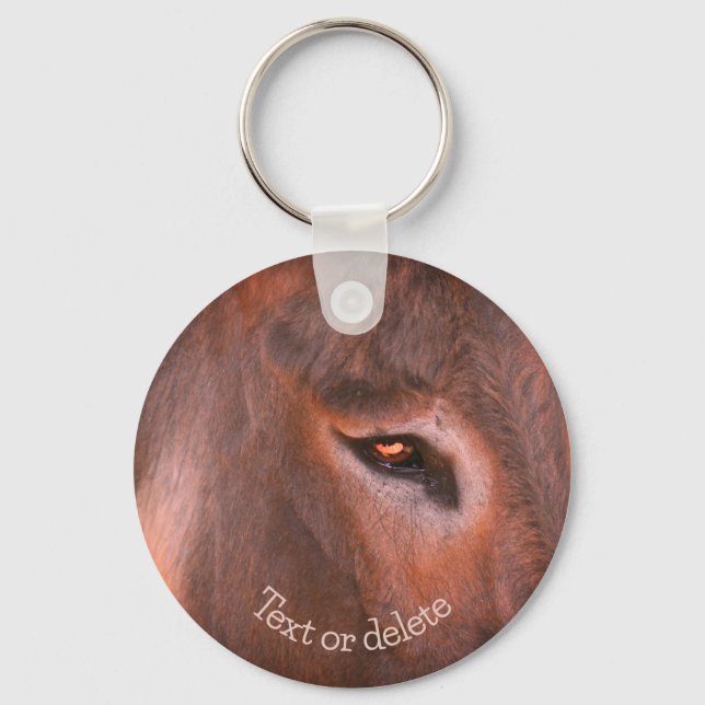 Donkey Thoughts Animal Personalised Key Ring (Front)
