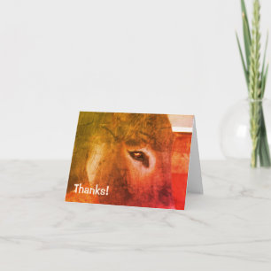 Donkey Thoughts Farm Animal Art Thank You Card